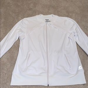 White zip up file medium jacket
